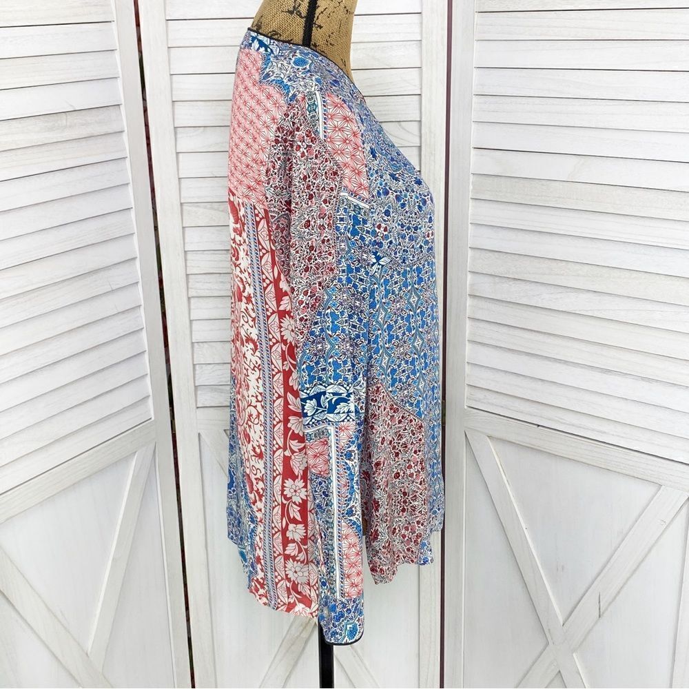 Sanctuary Multi Patchwork Print Button Front Blou… - image 3